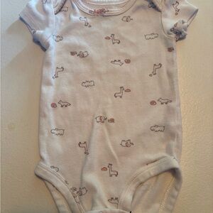 Carter's Cream and Brown Motorcycle Print Bodysuit